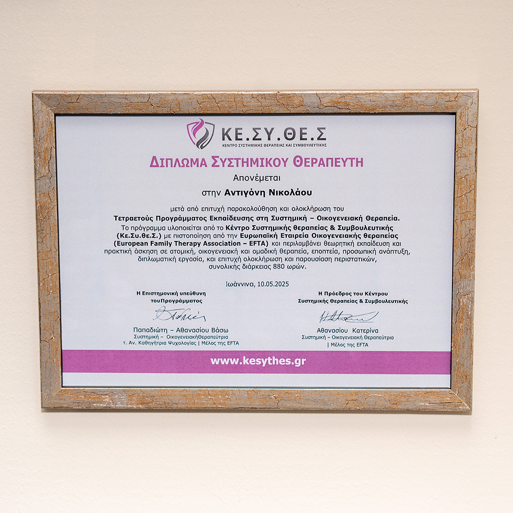 Αντιγόνη Νικολάου Ψυχοθεραπεύτρια - Κοινωνική Λειτουργός Ιωάννινα